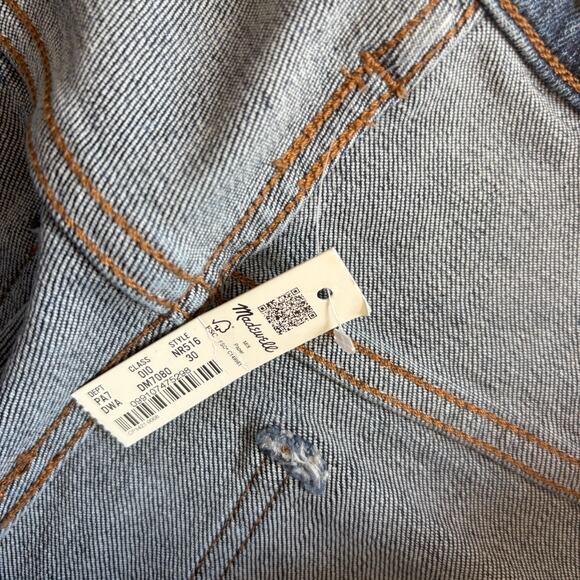 Madewell Stovepipe Jeans 30 10 NWT Deming Wash Dark Straight Leg NR516 - Picture 4 of 4